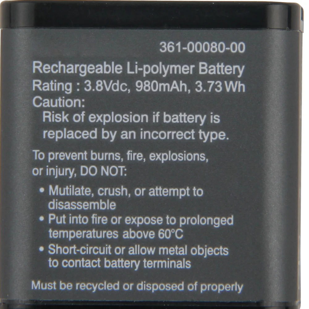 Original Replacement Battery 361-00080-00 For Garmin Virb X Compact VIRB XE Action Camera Battery 980mAh