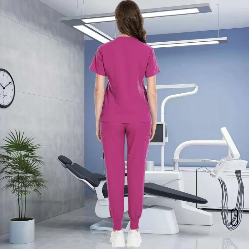 Multicolore femmes animalerie médecin gommage chirurgie médicale vêtements de travail gommage ensemble gommage uniforme à manches courtes hauts + pantalons uniforme de soins infirmiers