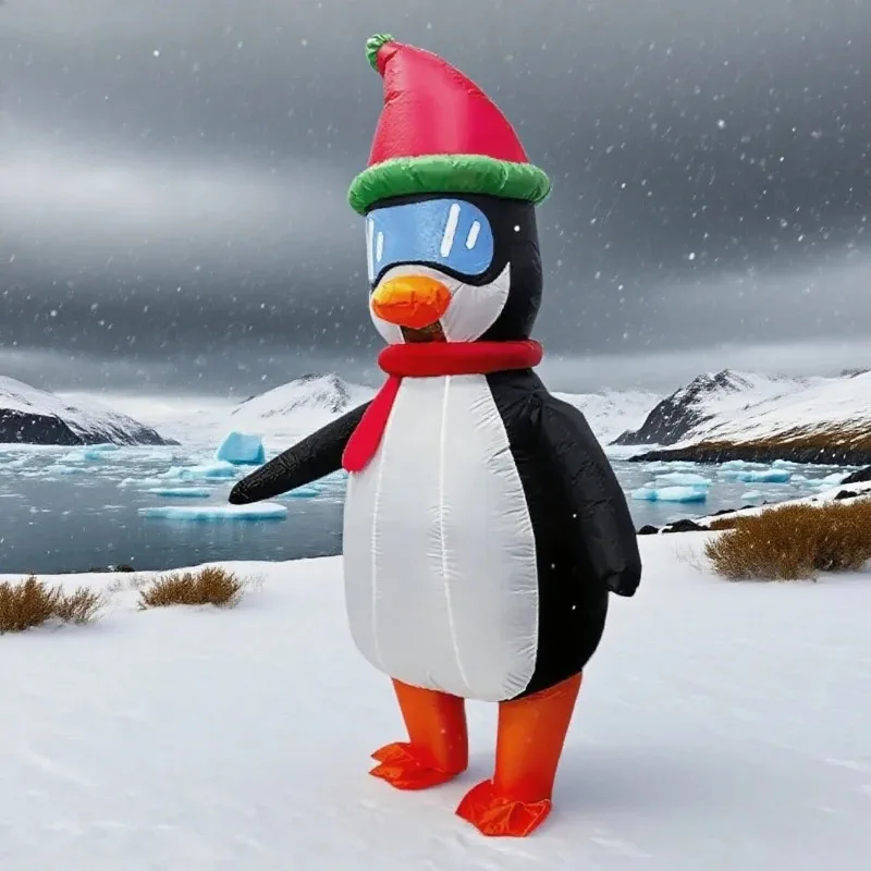 CyAdult البطريق نفخ زي كامل الجسم مجموعة هالوين عبر خلع الملابس حزب تأثيري فستان هالوين عيد الميلاد الدعائم الهدايا