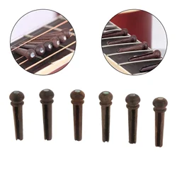 6Pcs Rosewood Bridge Pins for Acoustic Guitar String Nails Pin Stringed Instruments Parts & Accessories,Portable and Easy Use