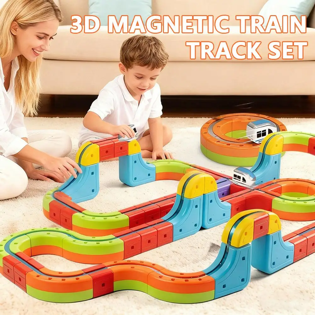 Magnetische Track Train Speelgoed Bouwstenen Set Voor Kinderen DIY Kubus Magnetische Anti-zwaartekracht Zwevende Trein STEM Speelgoed Jongens Kerstcadeau