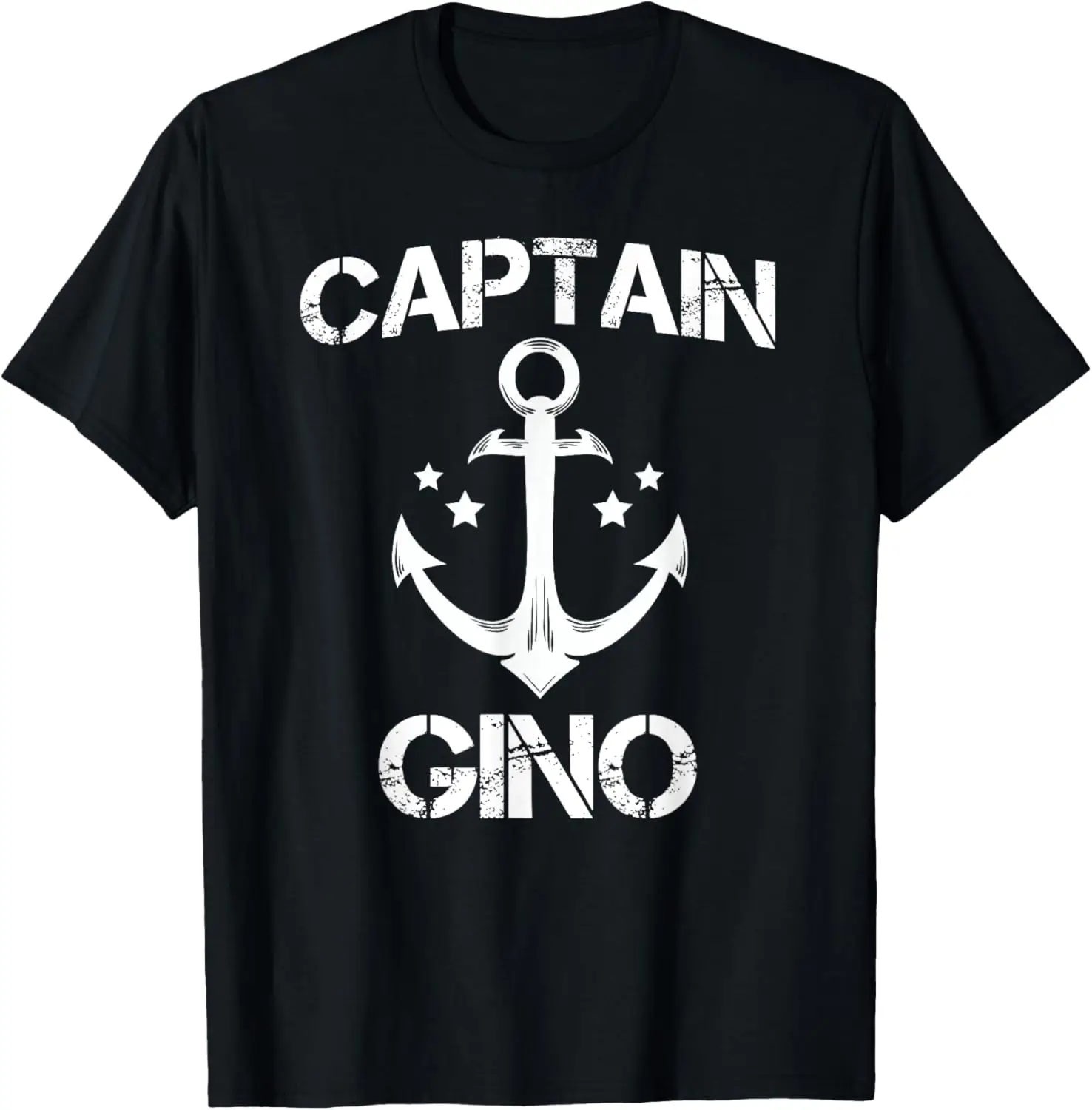 

CAPTAIN GINO Funny Birthday Personalized Name Boat Gift T-Shirt