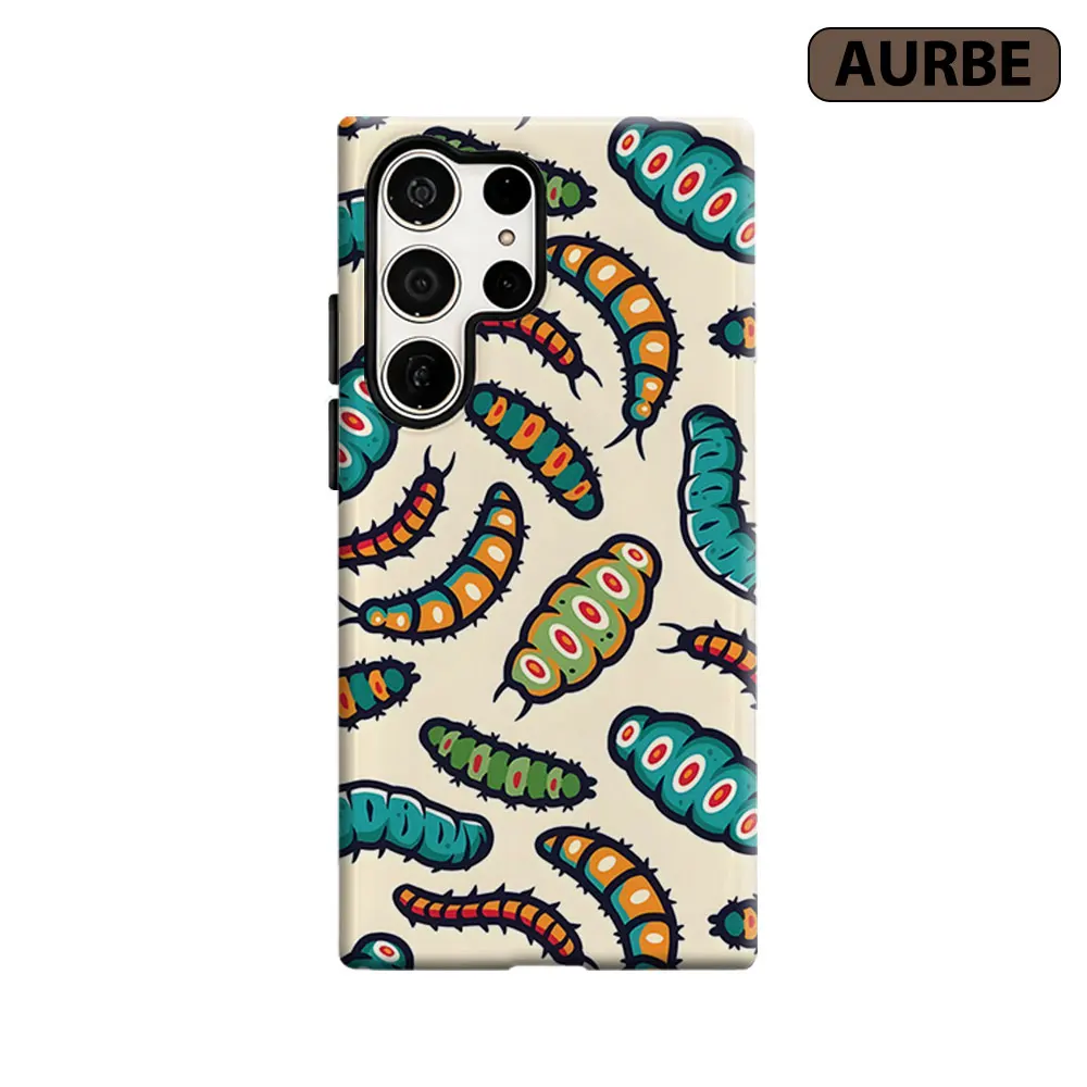 Colorful Caterpillars Phone Case For Samsung Galaxy S26 S25 S24 S23 Ultra Plus HD Hard Double Layer Film Cover