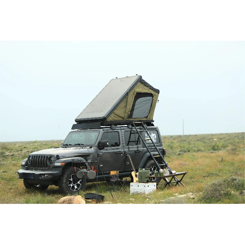 Hot selling Manufacturers Waterproof Hard Shell Roof Top Tent Polyester Foldable 2 Person Four-season SUV Off-road Camping