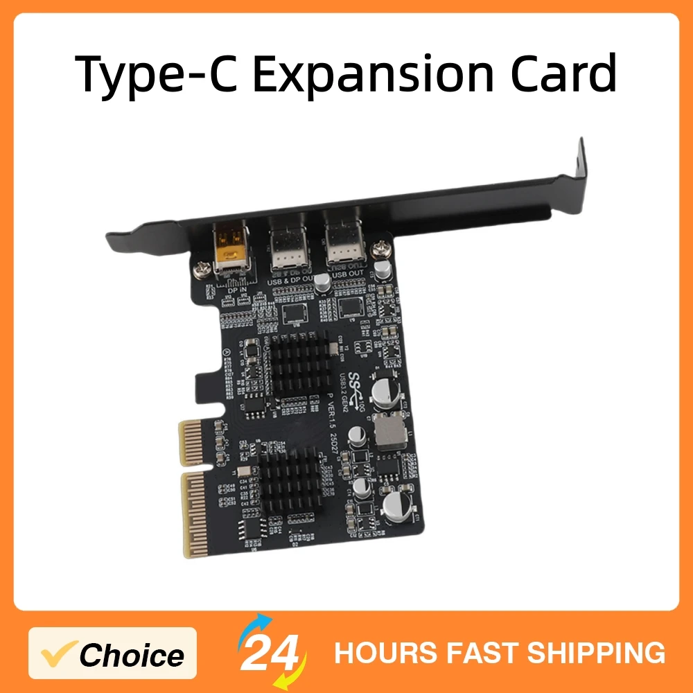 

Карта расширения Type-C для настольных ПК, USB3.0 10G PCIe, поддержка DisplayPort, видео 4K 60Гц, PCIe X4 X8 X16, карта Type-C PCIe