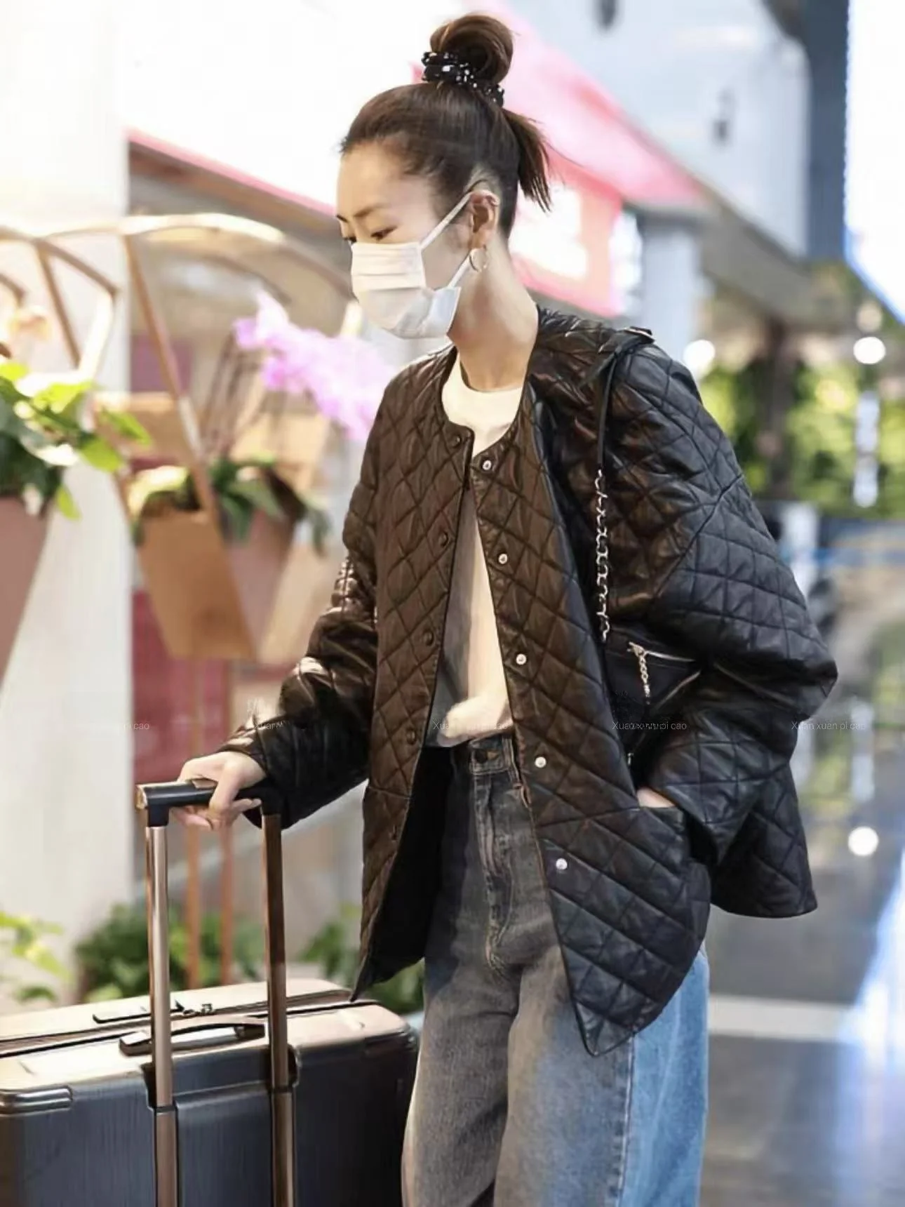 

Новая модная стеганая куртка из овчины с круглым вырезом, женская свободная утепленная верхняя одежда, асимметричная, для повседневной носки, с длинными рукавами