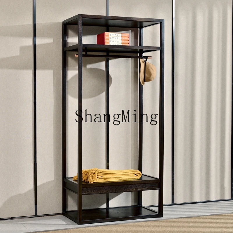 FG good-looking  new Chinese coat rack zen solid wood floor-to-ceiling bedroom room hanger