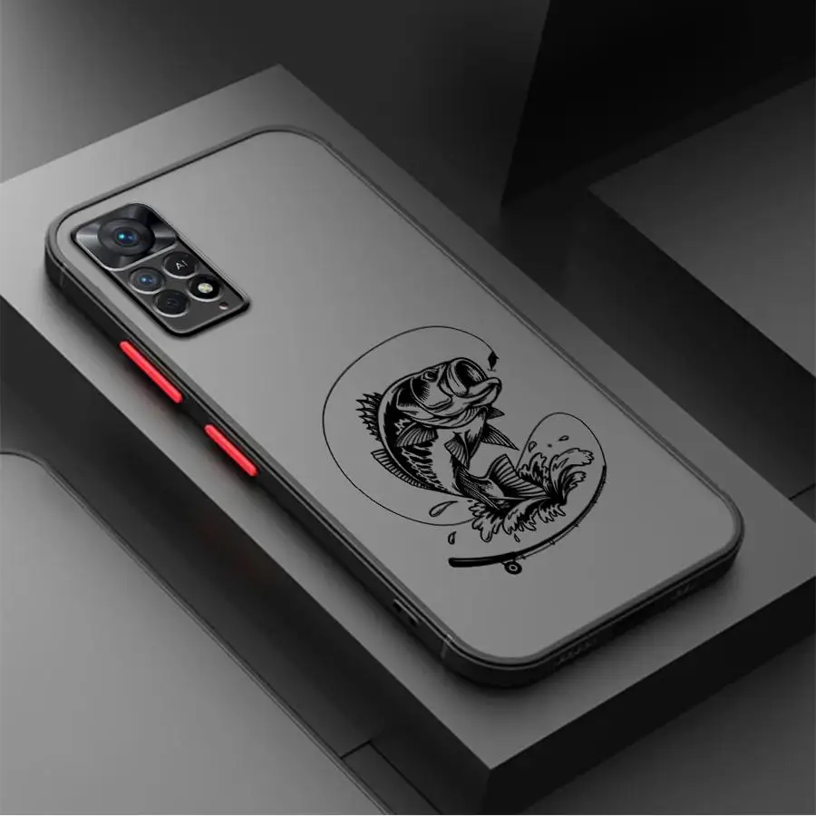 خط الصيد رجل عودة غطاء الهاتف الحال بالنسبة ل Xiaomi Redmi ملاحظة 8T 8 9 10 11 برو 12s 7 13 14 12 برو زائد 11S 9S 10S