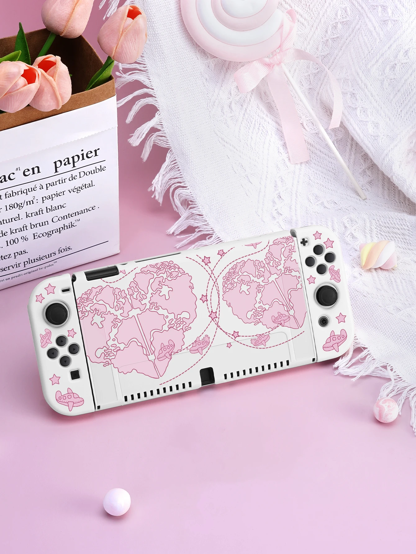 Love map Case for Nintendo Switch OLED, NS Game Accessories,Handheld Separable Shell for NS Joycon, Switch Cover