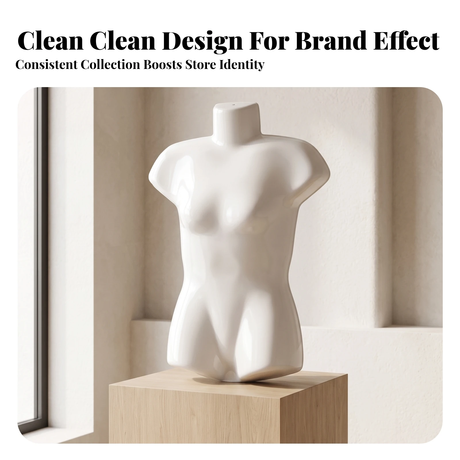 Mannequin with Hook Glossy Female Torso Mannequin Half Body Form Hanger Plastic for Retailers, Retail Shops, Boutiques