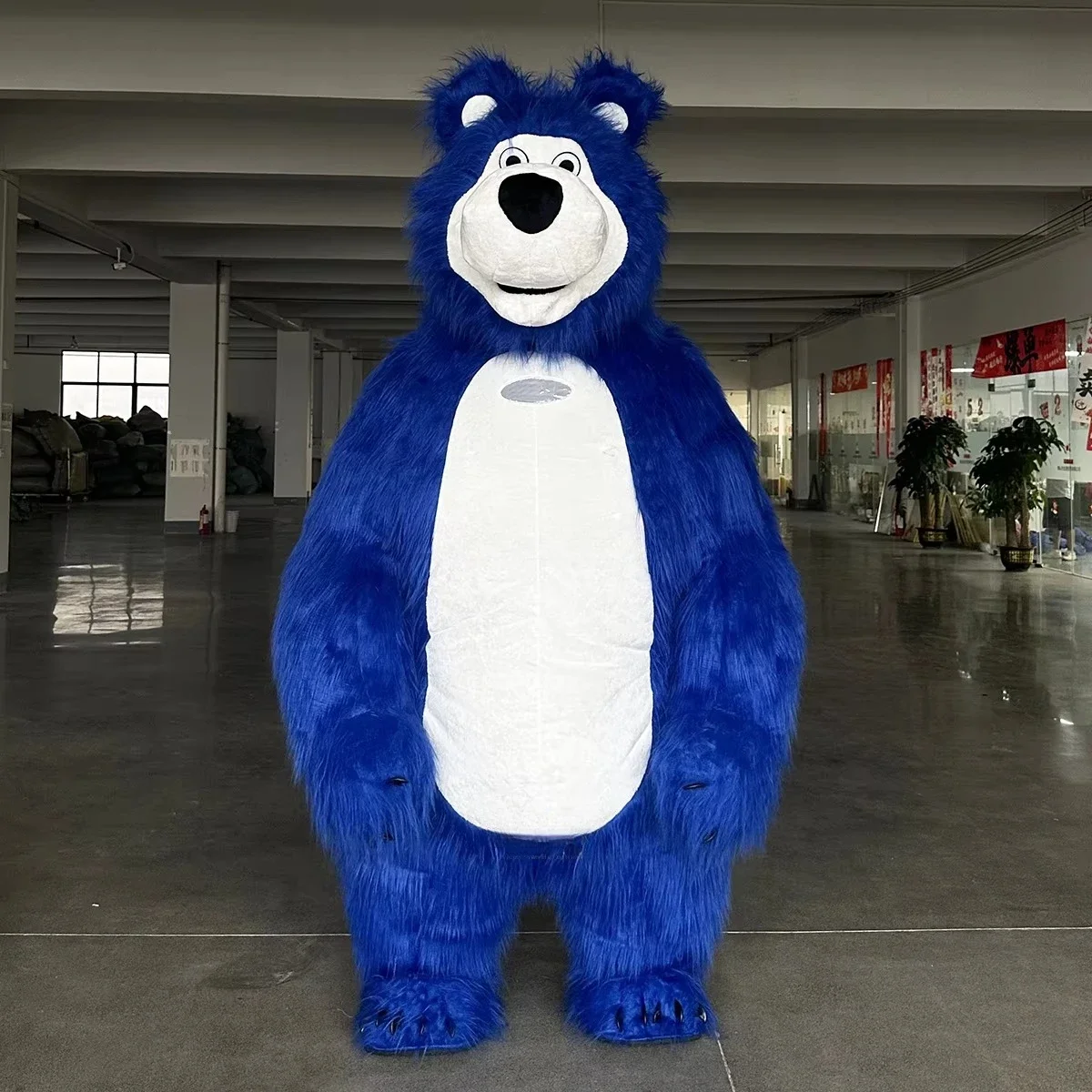 Adult Inflatable Bear Mascot Costume Cartoon Doll Clothes for Halloween Carnival Animal Cosplay Party No Battery