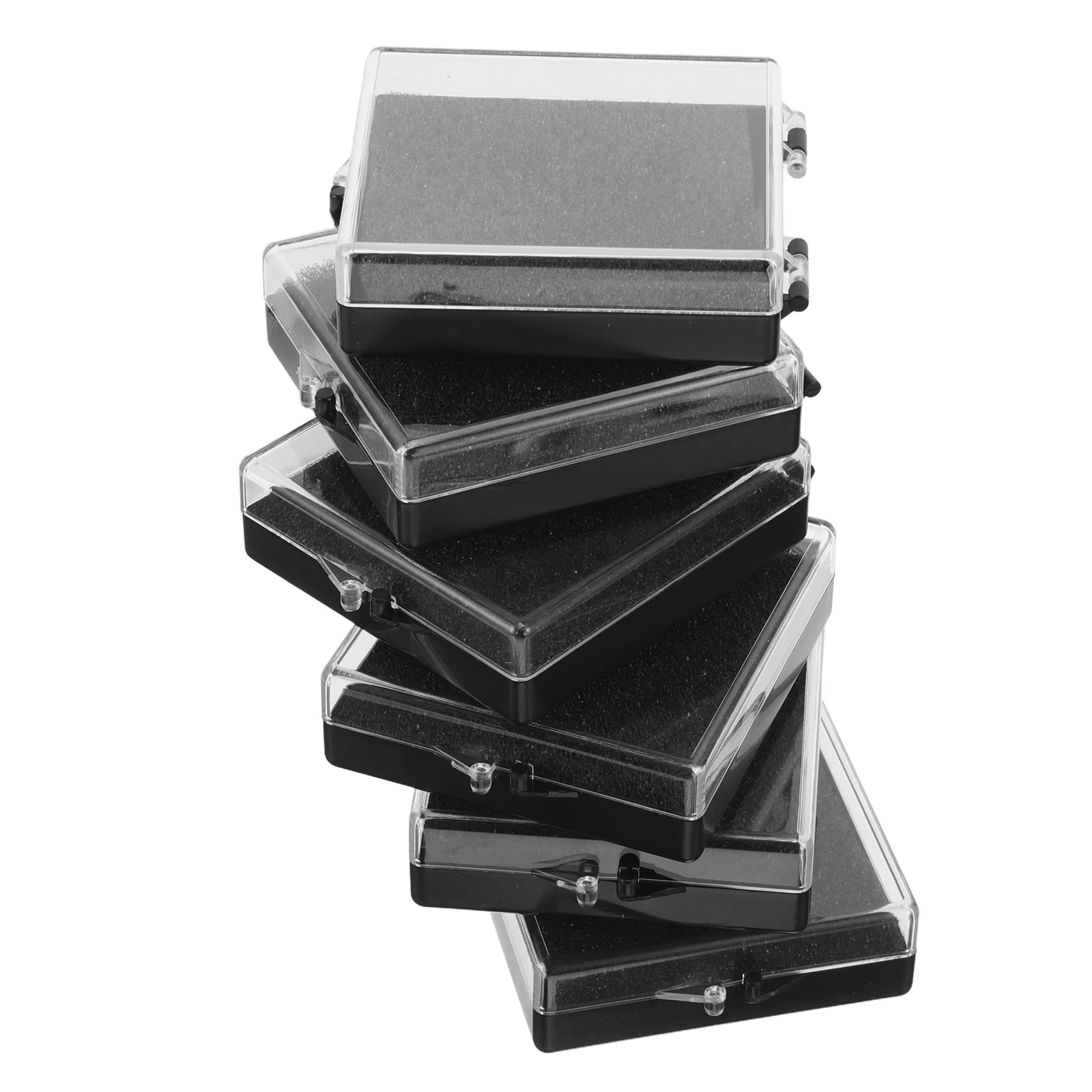 

12 Pcs Transparent Plastic Box 64x60x18mm Medal Lapel Pin Brooch Display Case Sponge Lining Storage Organizer Protective Holder