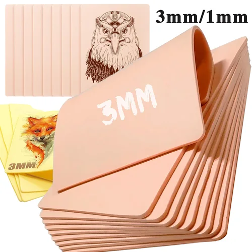 Práctica de tatuaje piel de silicona doble cara piel falsa 3mm/1mm tatuaje principiante entrenamiento piel maquillaje permanente accesorios de tatuaje