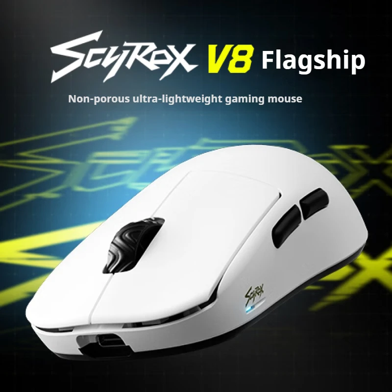

NEW SCYROX V8 Gaming Mouse Pixart3950 8KHz 30000DPI 2.4g Wireless Lightweight Custom Ergonomic Esports FPS Gamer Mouse Valorant