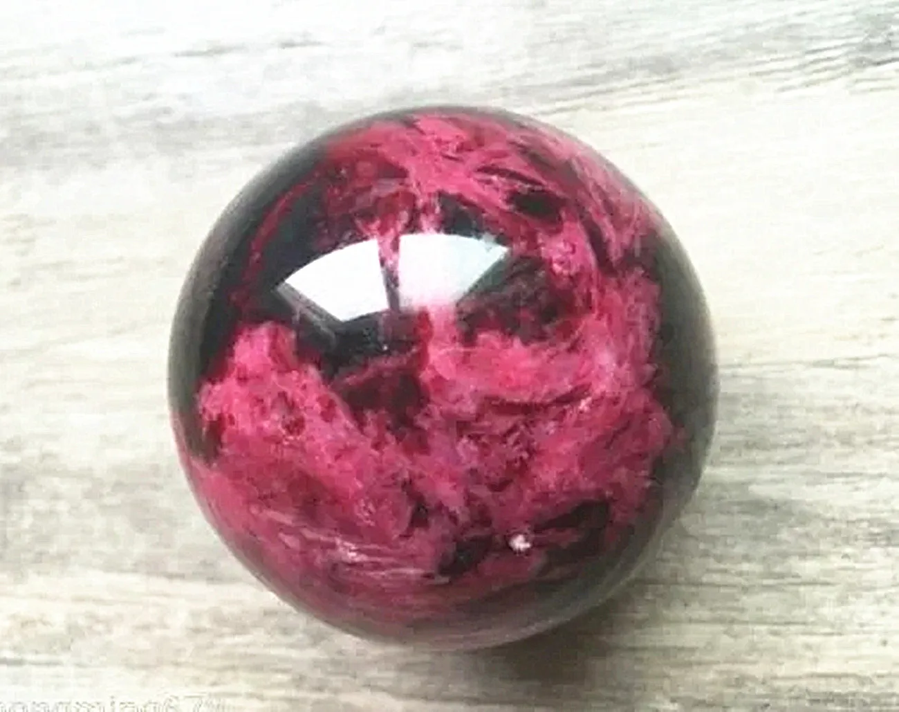 

Natural Peach Blossom Stone Jade Ball Onl Crystal Sphere Healing 50mm