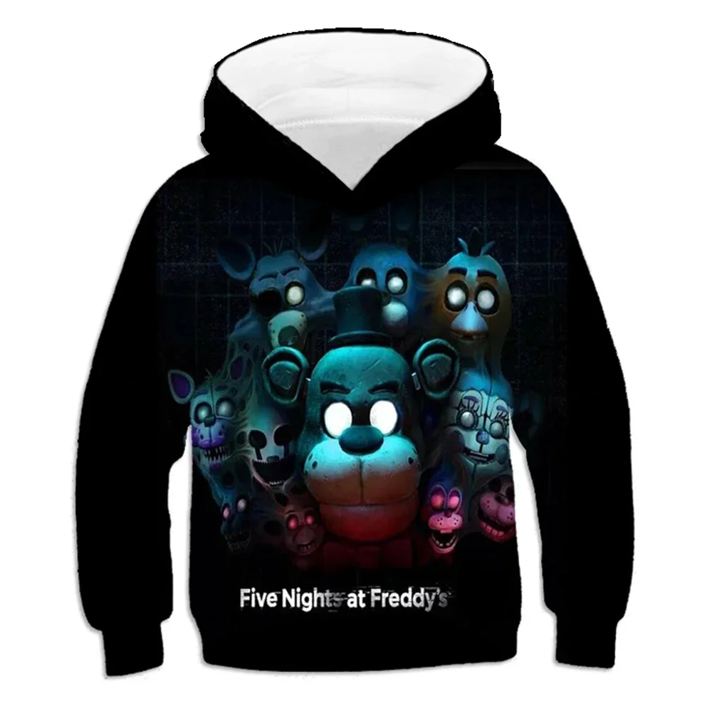 Fnaf Print Hoodies Children Casual Comfortable Loose Long Sleeve Tops Sweatshirts Kids Cartoon Coat Autumn Winter Clothes