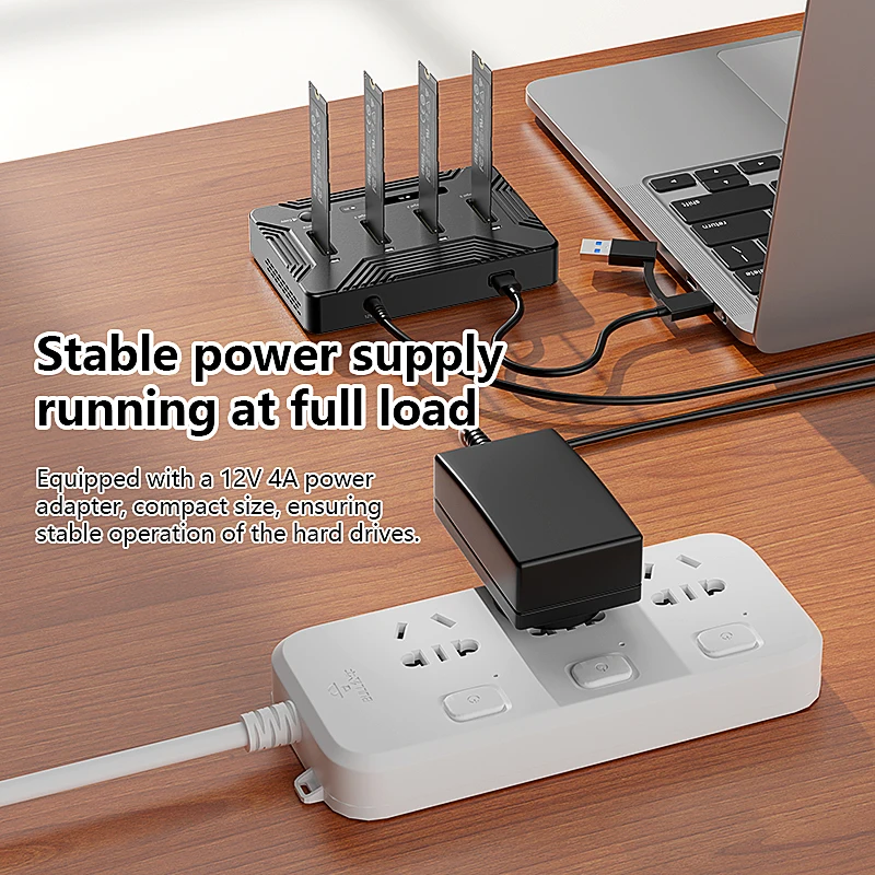 Imagem -04 - Nvme Ssddocking Station com Clone Offline Usb4 40gbps m2 Nvmepciessd Gabinete Rígido Externo para Laptop Blueendless4baym.2