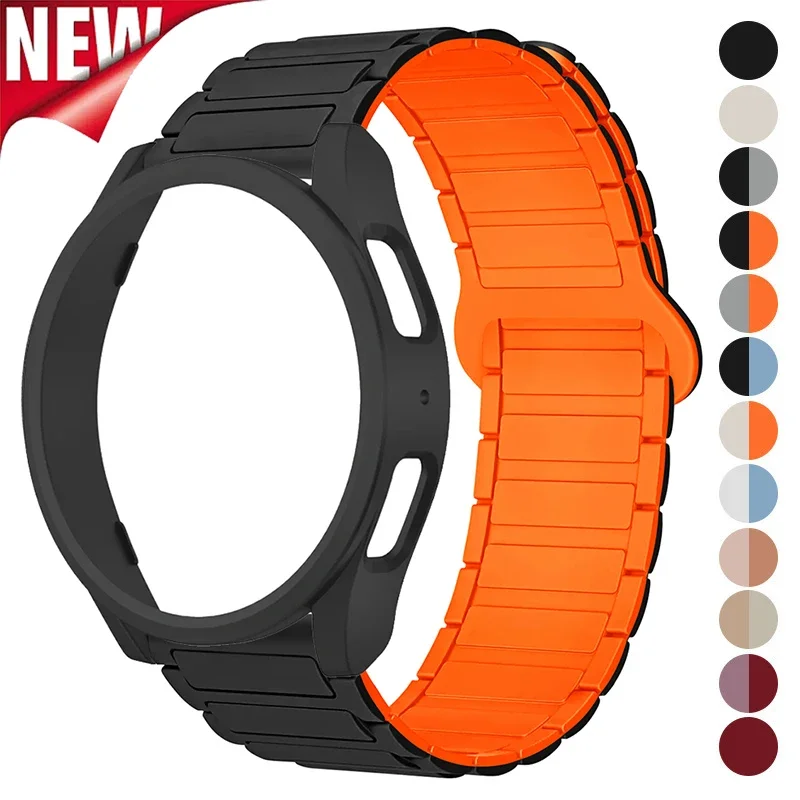 Armband + Hülle für Samsung Galaxy Watch 7 6 5 4 40 mm 44 mm 4 6 Classic 46 42 43 47 mm 5 Pro Magnetschlaufenband Silikon 20 mm Armband