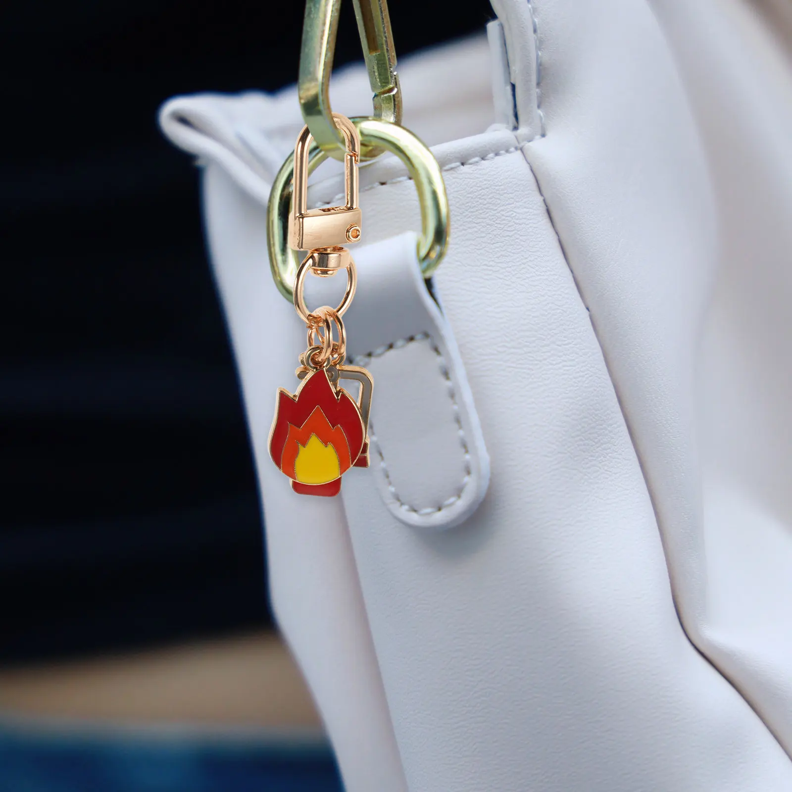 Alloy Firefighter Extinguisher Keychain Mini Fire Safety Theme Pendant Decorative Bag Pendant Fireman Key Ring