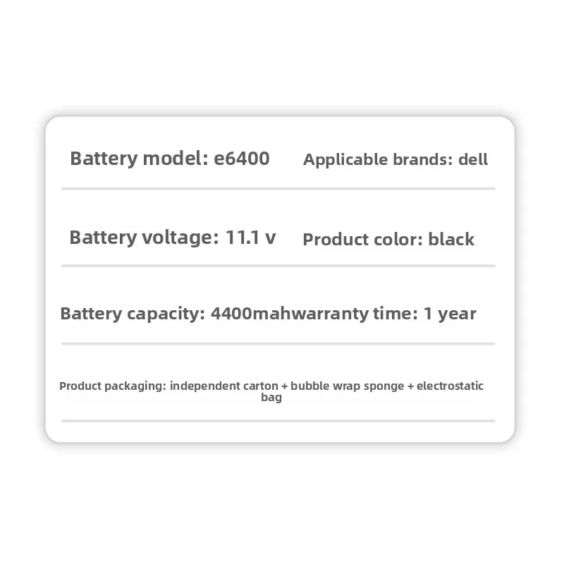 For Dell Latitude E6410 E6510 E6400 E6500 E8400 PT434 W1193 Laptop Battery High Capacity Battery  Replacement Batteries