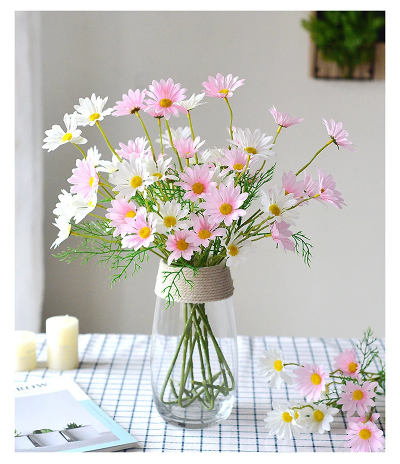 20 Stück Künstliche Blumen Holländische Chrysantheme Bouquet Heim Zimmer Tisch Hochzeit Outdoor Garten Deko DIY Geschenke Kunstpflanzen Zubehör – Detail 6