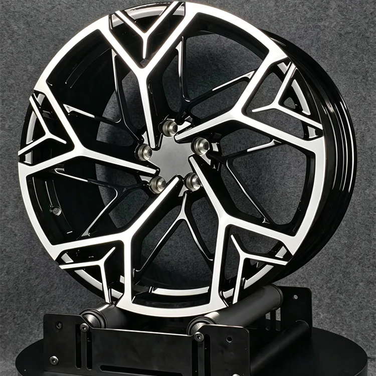 Nuevas llantas de aleación de aluminio forjado monobloque de 18-23 pulgadas, color gris metalizado brillante, con diseño de malla y cóncavas de 20 mm de profundidad.