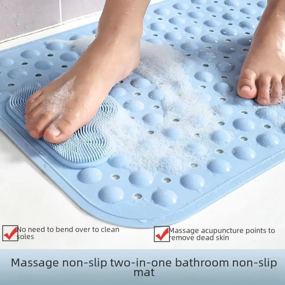 Bathroom Anti-Slip Floor Mat Household Suction Cup Drainage Hole TPE Bath Rug 2024 New Wholesale Price