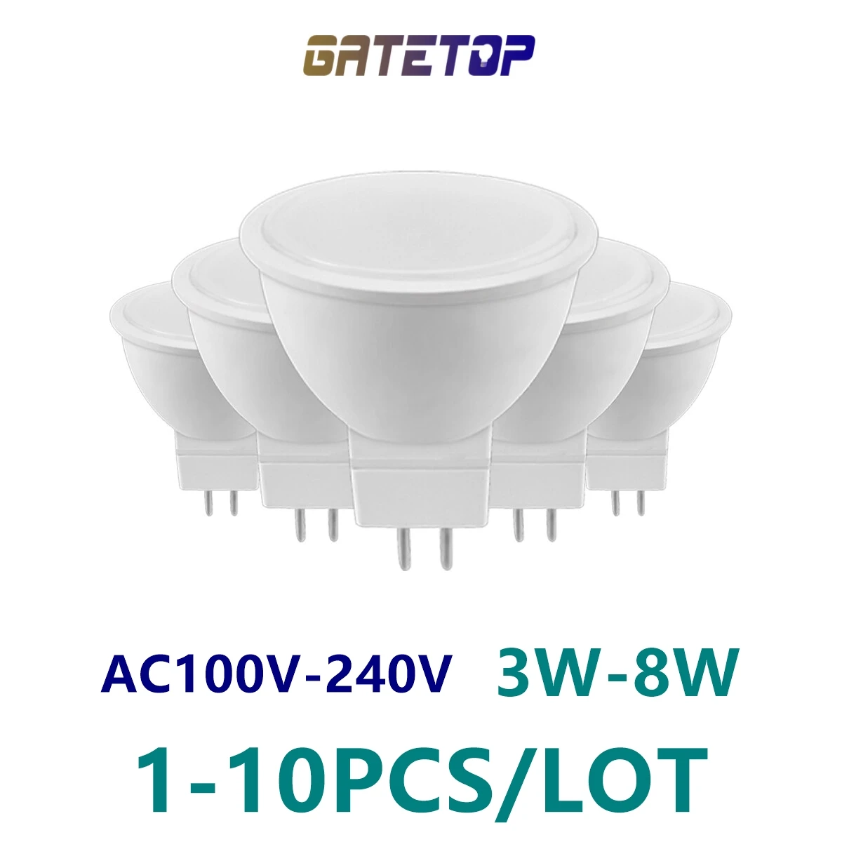 

1-10 шт. Прямая поставка с завода, Светодиодный точечный светильник MR16, 230 В переменного тока, 100 В, 3 Вт, 5 Вт, 6 Вт, 7 Вт, 8 Вт, сменный Галогеновый светильник высокой яркости с теплым белым светом, 50 Вт, Вт