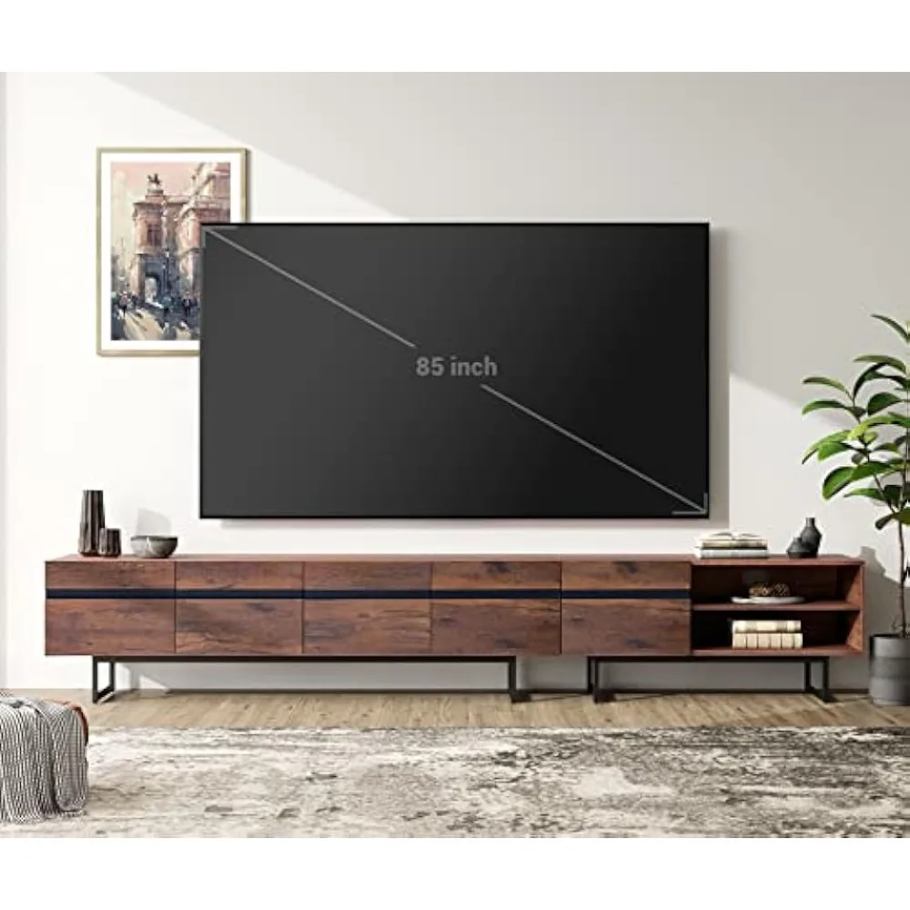 Modern TV Stand for up to 100 inch 2 in 1 Entertainment Center TV Console with Storage Cabinets Media Console for Living Room