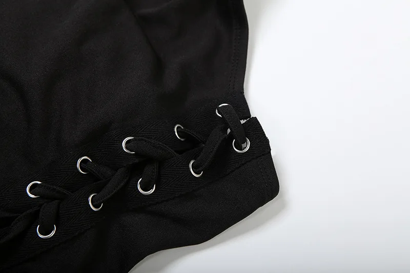 ชุดมินิเดรสแฟชั่นผู้หญิง ผ้าเรียบ แต่งตาไก่ ผูกเชือก โชว์หลัง ทรงเข้ารูป เซ็กซี่ แขนกุด สำหรับงานปาร์ตี้กลางคืน ชุดออกงาน ชุดเดรส