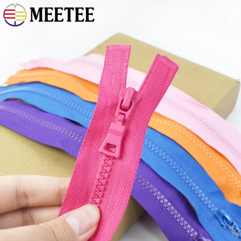 5Pc Meetee 5# Resin Zippers Close-End 15-25cm Open-End 30-80cm Zip Closure for Jacket Garment Bags Decor Zips Sewing Accessory