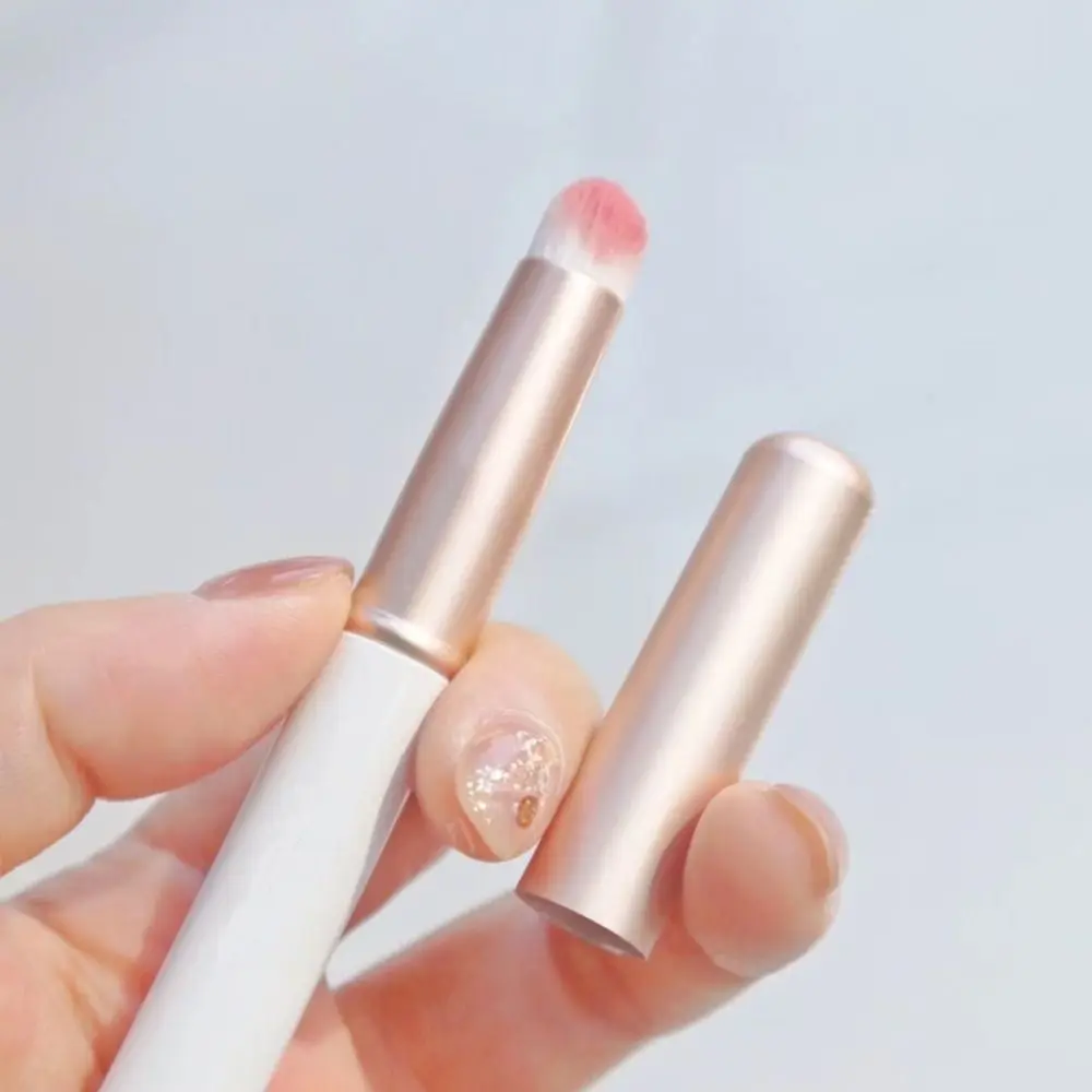 

Portable Mini Lipstick Blending Makeup Brushes Concealer Lip Gloss Brush Round Head Lip Brush With Cover Beauty Makeup Accessory