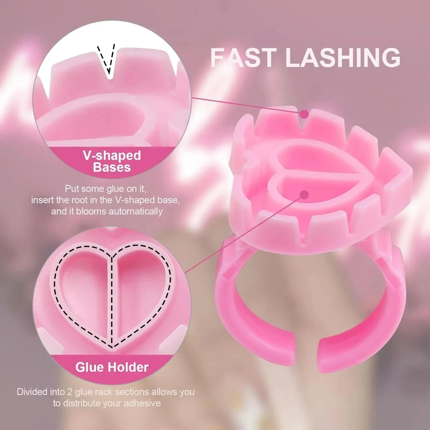 

1000pcs Heart Shape Tattoo Ink Ring Cup Disposable Eyelash Drops Glue Ring Tray Permanent Makeup Pigment Holder Container
