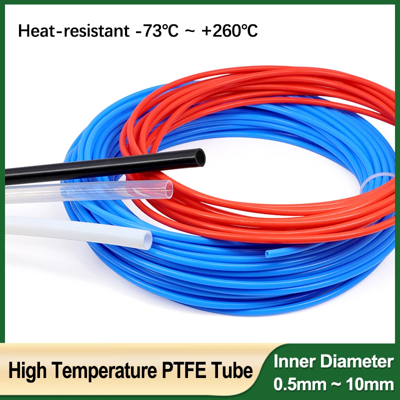 1/5M ID 0.5/0.8/1/1.5/2/2.5/3/4/5/6/7/8/10mm PTFE Tube FEP Insulated Hose Extruder J-head Rigid Pipe For 3D Printer Parts Clear