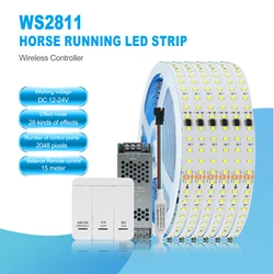 24V Running Water LED Strip Flowing Light Wireless Controller SMD 2835 120Leds/M IP21 Home Decor Flexible Ribbon Rope LED Tape