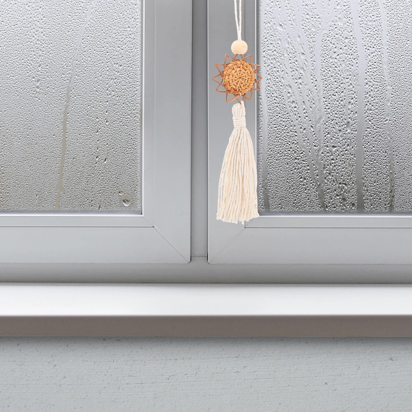 4pcs Boho Tassel Wall Hanging Handwoven Macrame Sun Moon Decor Round Geometric Art For Home Balcony Window Feng Shui Nursery