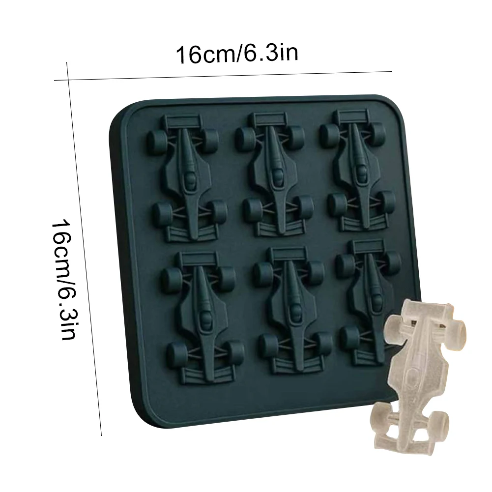 3D Formula Racing Car Silicone Molds with 6-Cavity Silicone Fondant Cake Mold Tray for Kids Chocolate Cake Dessert Candy Pastry view 6