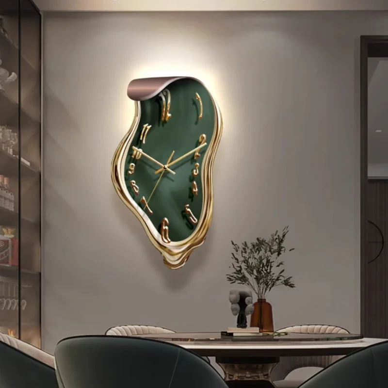 Modern Luxury Wall Clock Unique Artistic Design Gold Frame Silent Living Room Bedroom High End Home Decor Office Wall Art