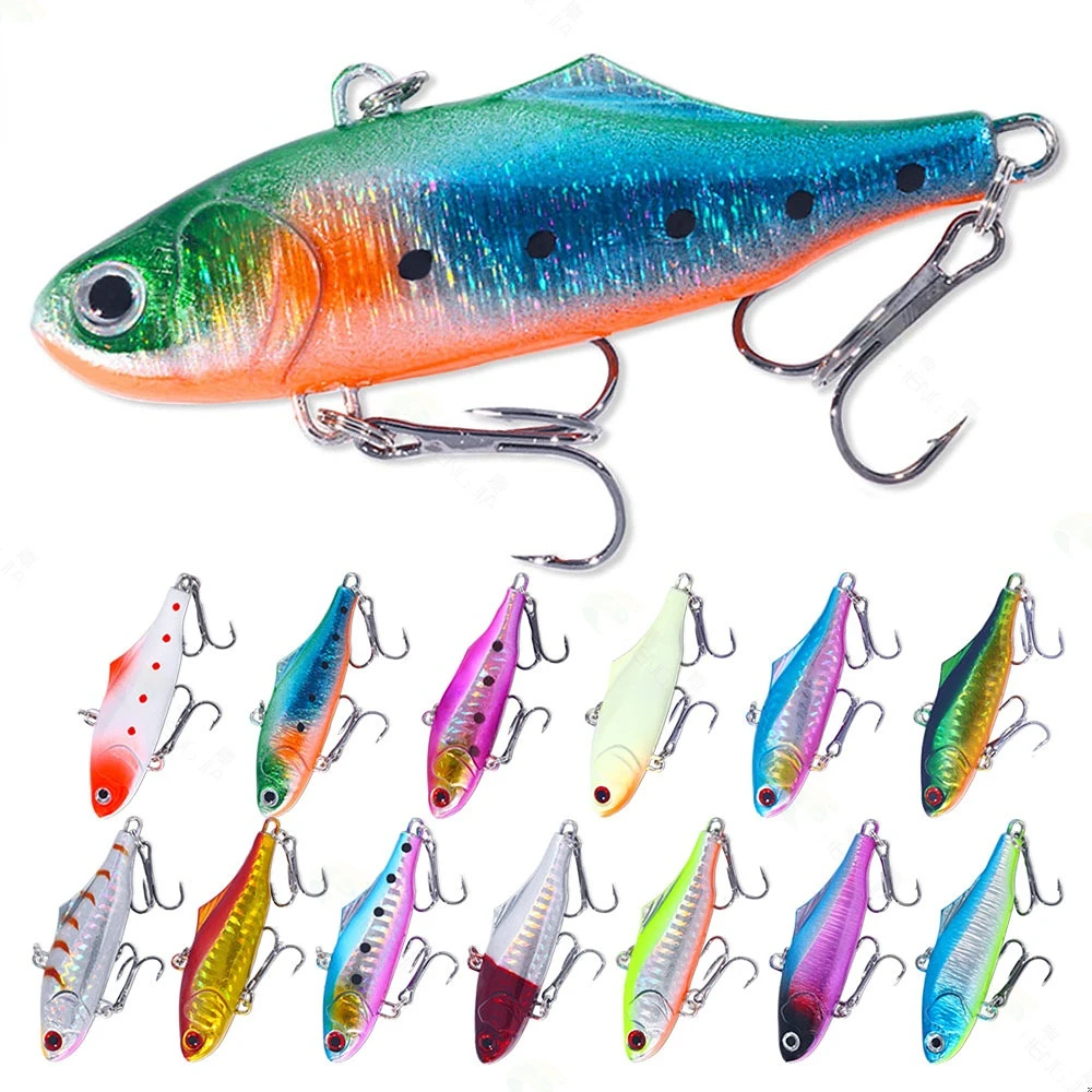 1pcs Winter Hard Sea Fis 7cm 24g Winter VIB Fishing Lures Long Shot Sinking Vibration Wobblers Crankbait Isca Artificial