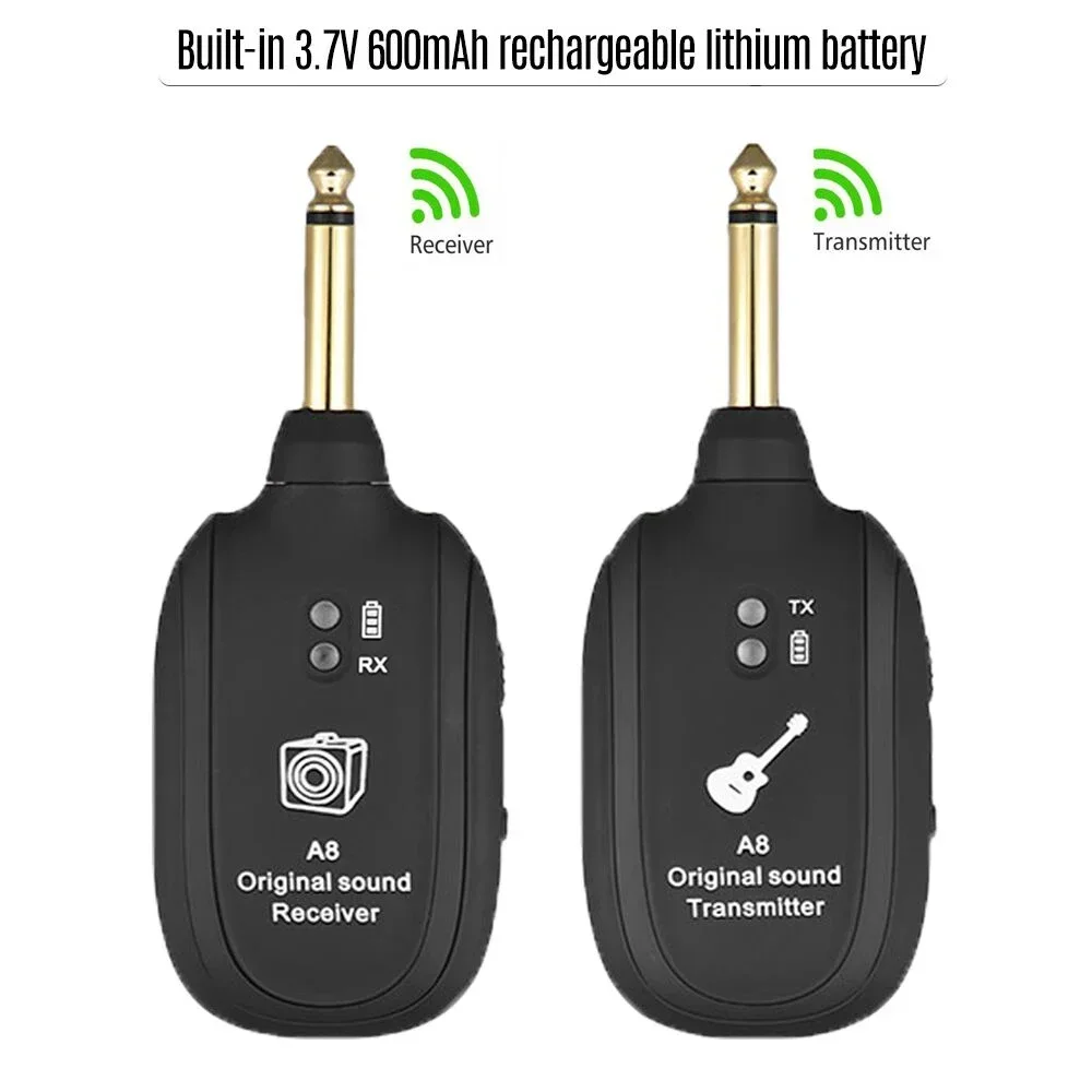 A8 Wireless Guitar Transmitter Receiver Set Kit 730mhz 50M Range for Electric Guitars Bass Violin Receiver Transmitter Kit Parts