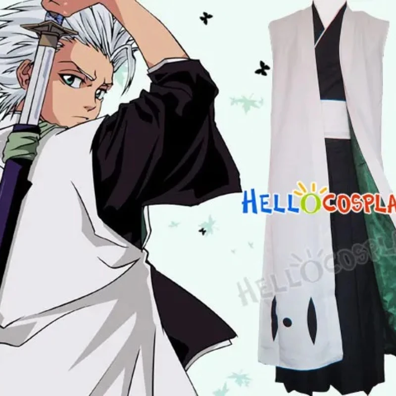En STOCK Bleach Toshiro Hitsugaya Toushirou Hitsugaya capitán de la 10a División traje solo capa disfraz Cosplay H008