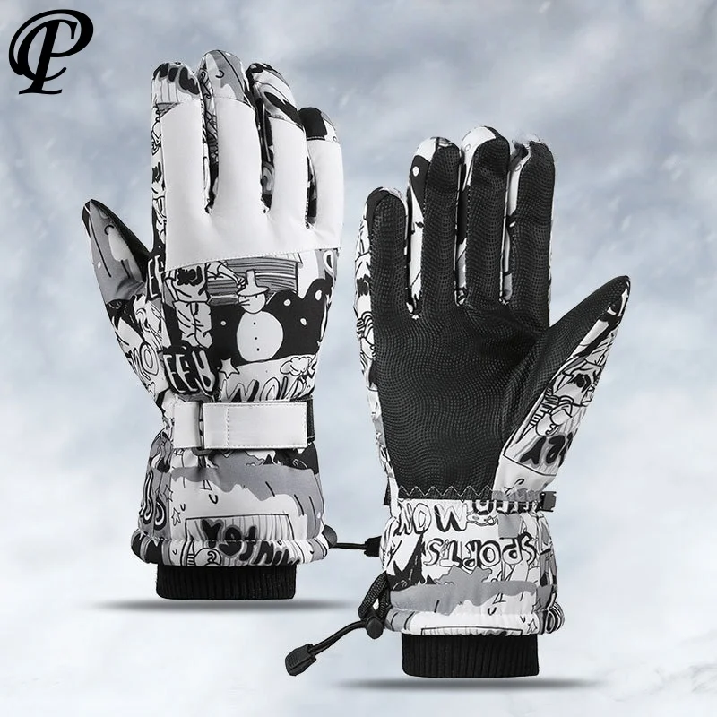 

Winter Snowboard Ski Gloves Motorcycle Cycling Men Warm Waterproof Windproof Fleece Touch Screen Outdoor Snowboard Velvet Guants