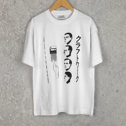 Kraftwerk T-Shirt Pocket Calculator YMO Krautrock Electronic Experimental White Cotton Men's Clothing Short Sleeve Tee Shirt