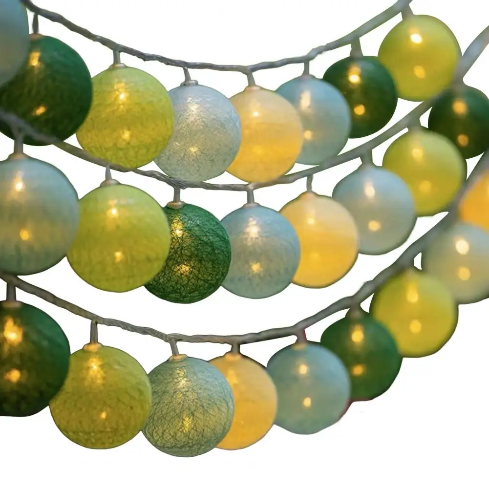 سلسلة أضواء ديكور احتفالي تعمل بالبطارية Led القطن الكرة سلسلة أضواء لعيد الميلاد الزفاف عيد الهالوين عطلة ديكور الحفلات