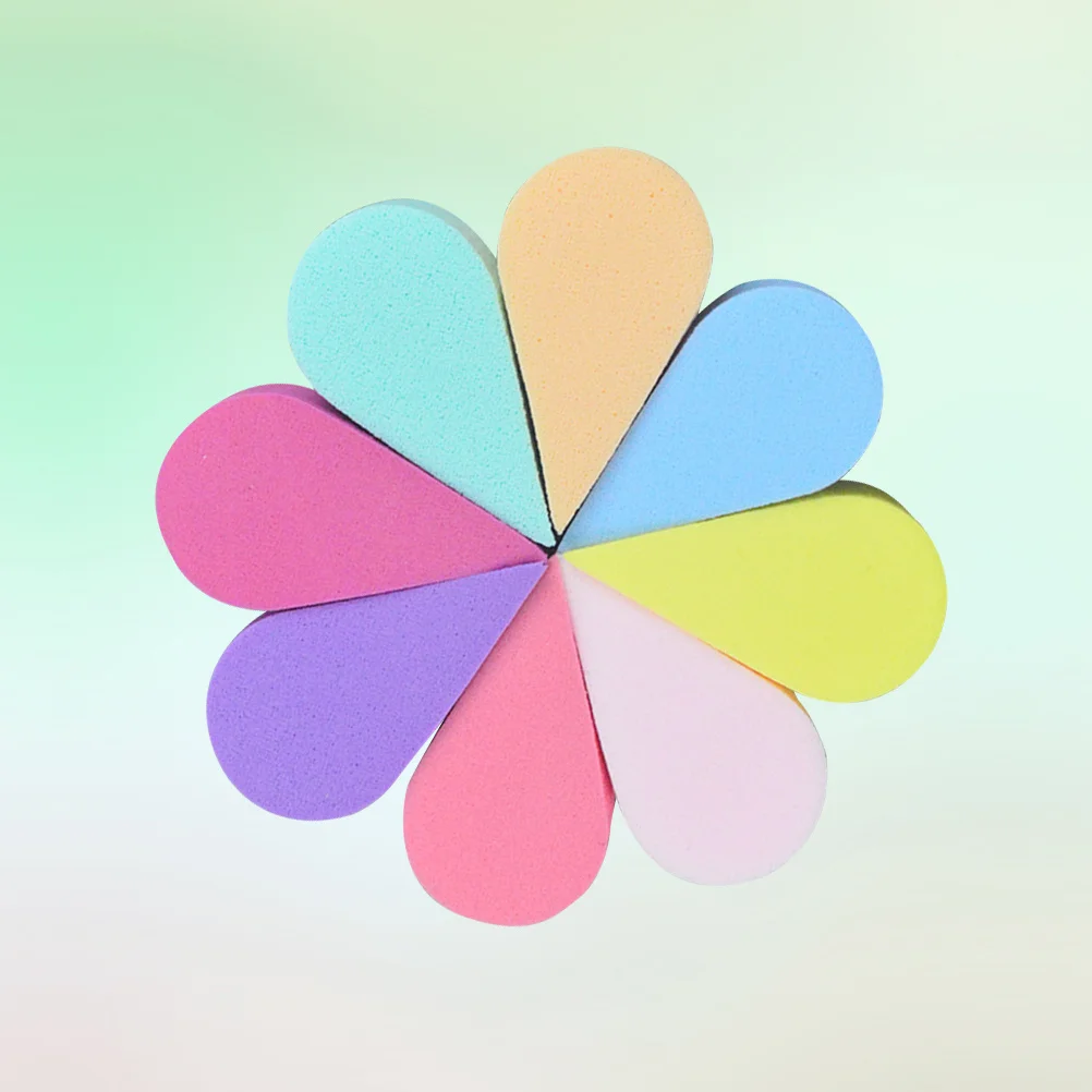 8Pcs Petal Shape Facial Cleaning Sponge Face Puff Makeup Puff Skin Care Sponge Brightening Beauty Tools Mixed Color