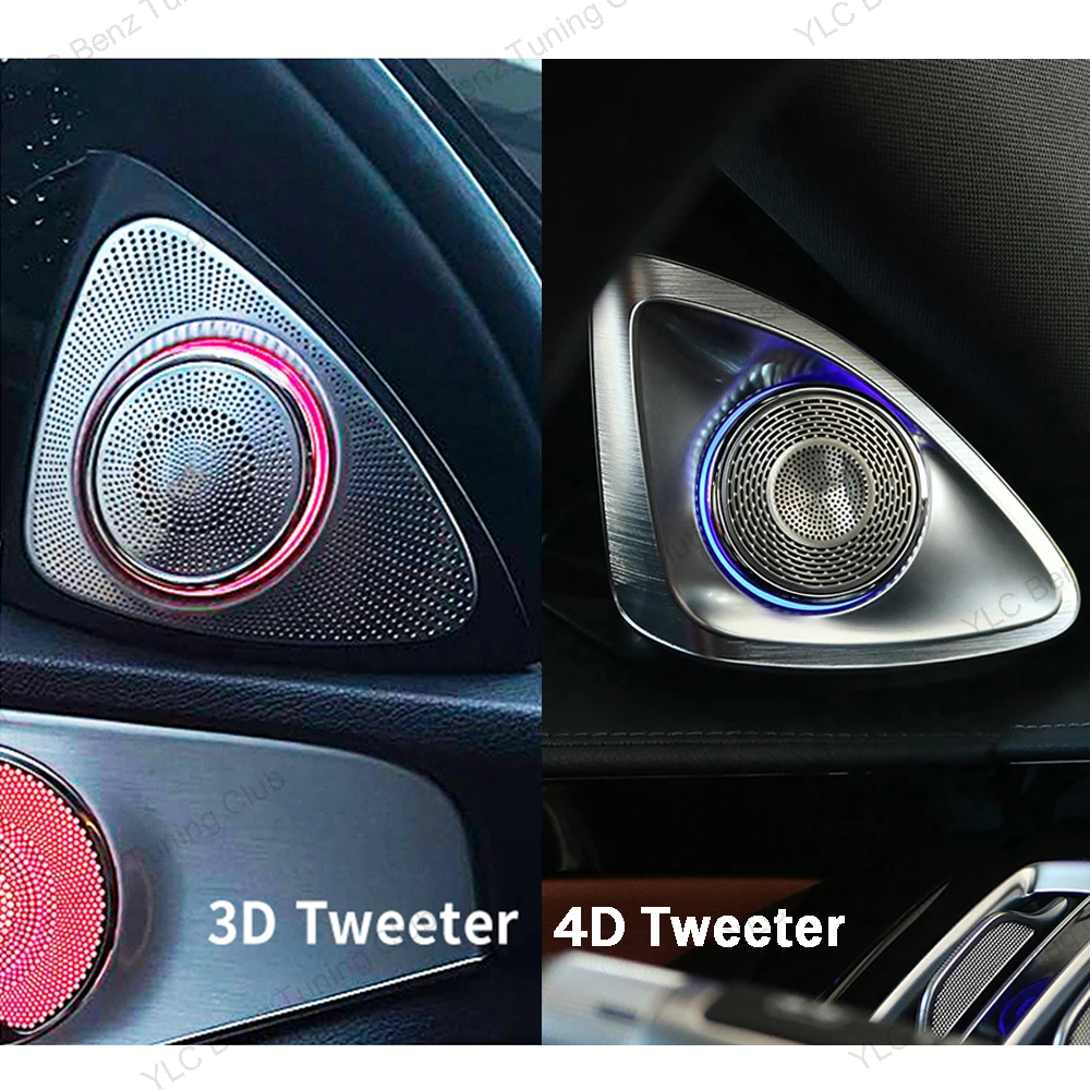 For MERCEDES BENZ W213 W205 X253 W222 W223 W206 C E GLC S Class Car 3D Treble Horn Refit 64 Colors 4D Rotating Tweeter Speaker