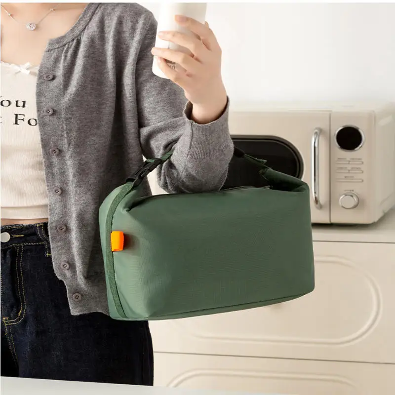 Doppellagige Tragetaschen für Damen und Herren, große Kapazität, für Reisen, Picknick, multifunktionale Lunchbox mit Schultergurt