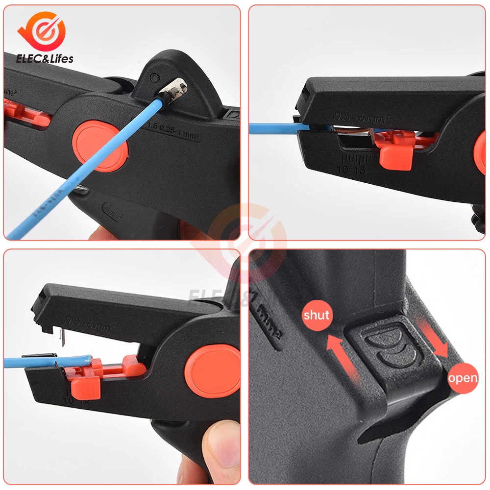 Professional Electrician Wire Tool Cable Wire Stripper Cutter Crimper Automatic Crimping Stripping Plier