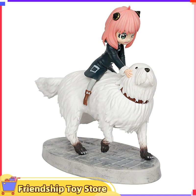 Gk Anime Spy Playing House Ania&Bondania Riding Dog Desktop Cartoon Figurine Ornament Pvc Model Chassis Car Doll Toy Gift