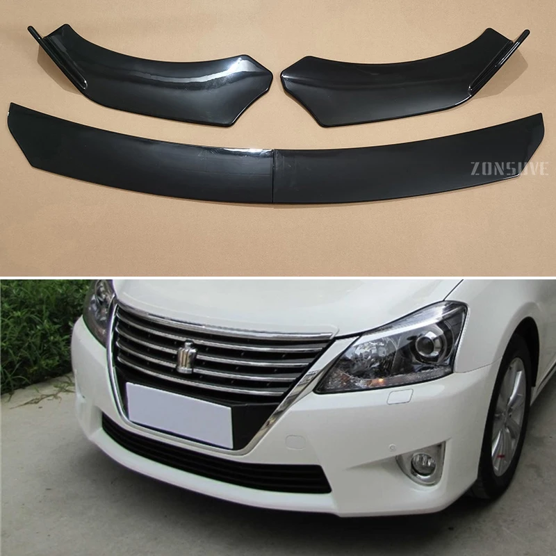 4Pcs Body Kit Accessories Front Bumper Lip Splitter Spoiler For Toyota Crown 2005--2018 Year